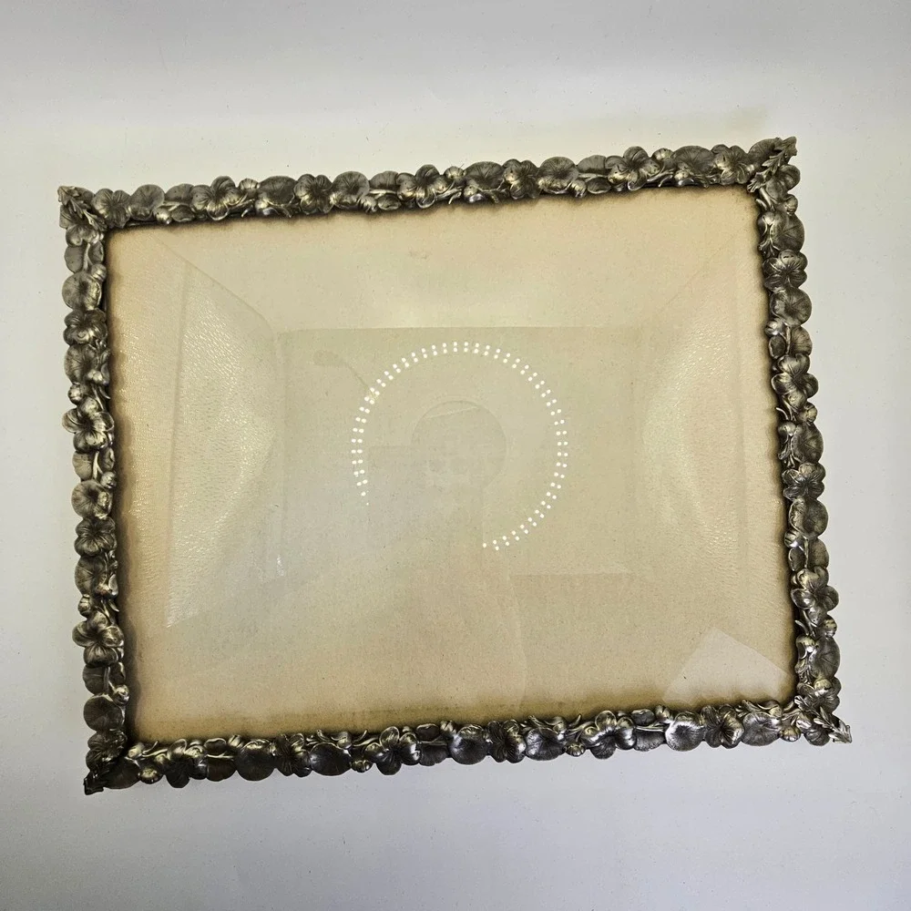 VTG Silver Plated Floral Picture Frame 8x10 Ornate Antique Style Ornate Border